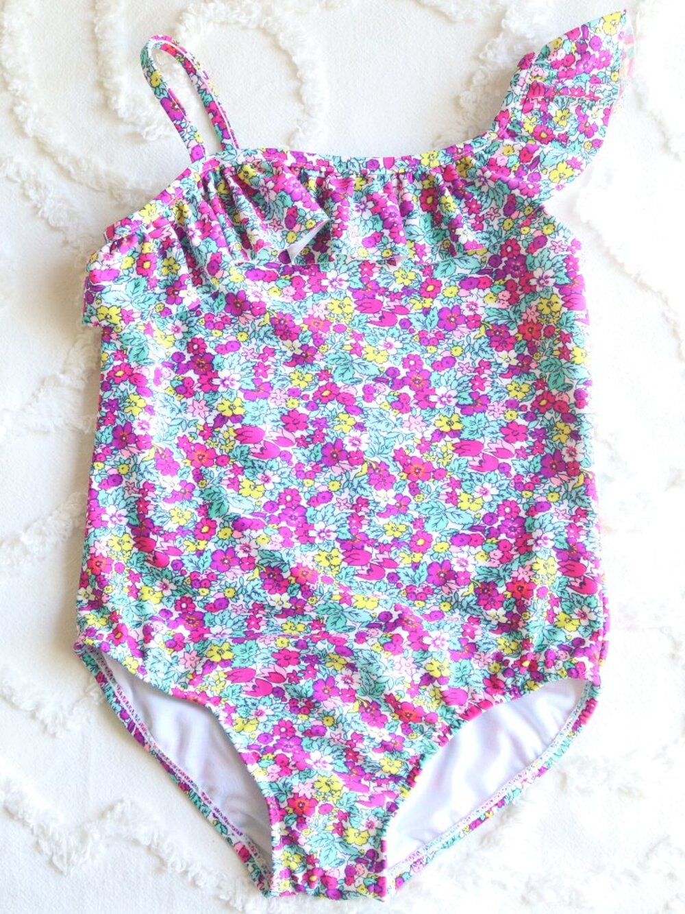 Carters | Floral Ruffle One Shoulder Asymmetrical Colorful One Piece NWOT 6X